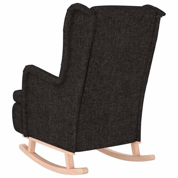 Schaukelsessel mit Kautschukholz-Beinen Schwarz Stoff