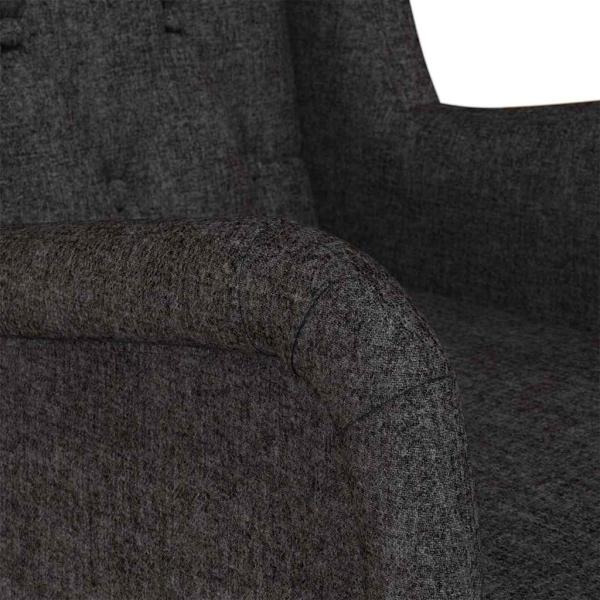 Schaukelsessel mit Kautschukholz-Beinen Schwarz Stoff