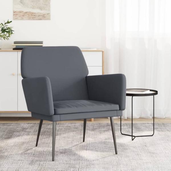ARDEBO.de - Sessel Dunkelgrau 62x79x79 cm Samt