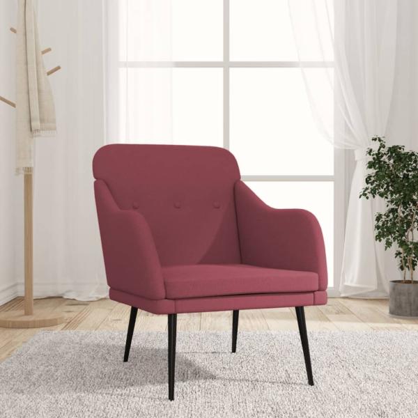 ARDEBO.de - Sessel Weinrot 63x76x80 cm Stoff