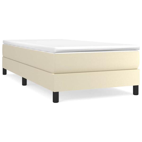 Boxspringbett mit Matratze Creme 80x200 cm Kunstleder