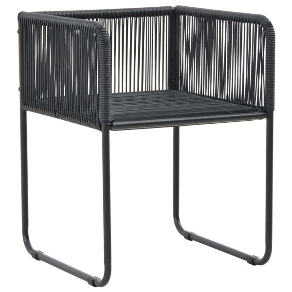 7-tlg. Garten-Essgruppe PVC Rattan Schwarz
