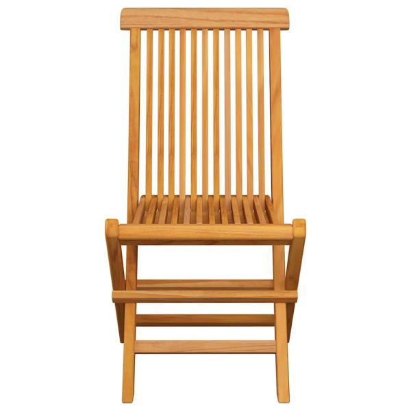 Klappstühle mit roten Kissen, 8-teilig, Massivholz Teakholz