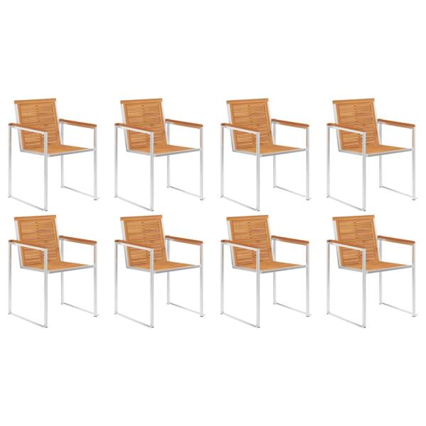 Gartenst?hle 8 Stk. mit Kissen Massivholz Akazie