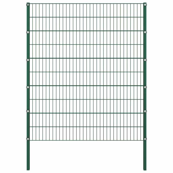 ARDEBO.de - Zaunelement mit Pfosten Eisen 176,5 x 200 cm Grün