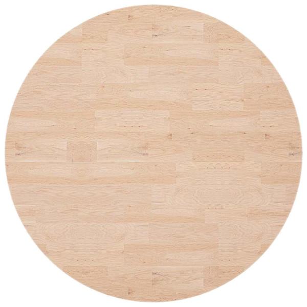 Runde Tischplatte Ø90x2,5 cm Unbehandeltes Massivholz Eiche
