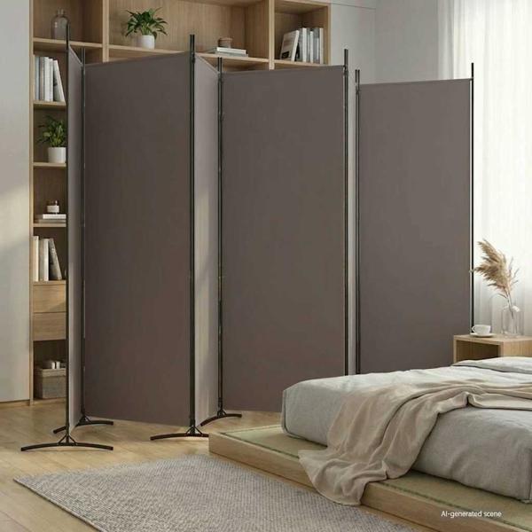 ARDEBO.de - 6-tlg. Paravent Anthrazit 520x180 cm Stoff