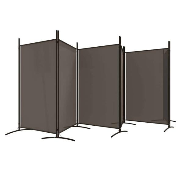 6-tlg. Paravent Anthrazit 520x180 cm Stoff