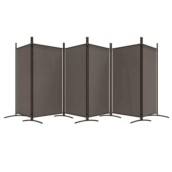 6-tlg. Paravent Anthrazit 520x180 cm Stoff