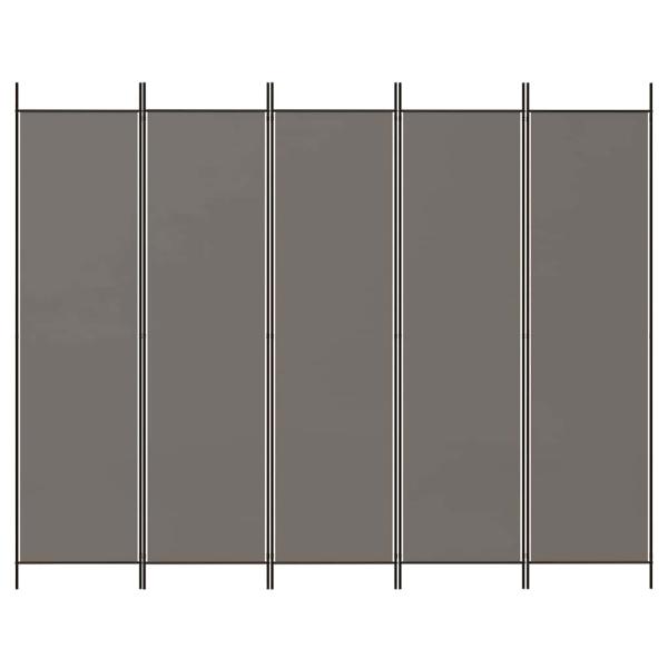 5-tlg. Paravent Anthrazit 250x200 cm Stoff