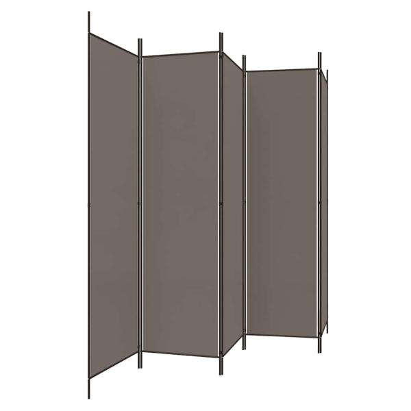 5-tlg. Paravent Anthrazit 250x200 cm Stoff