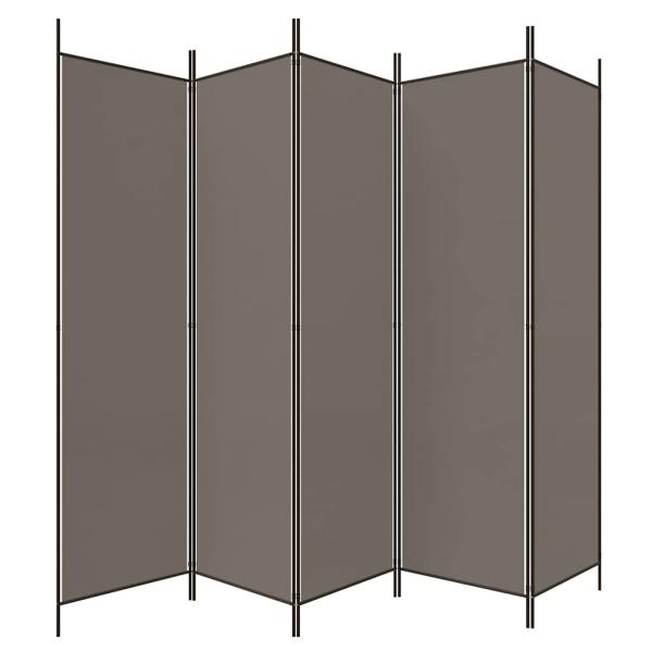 5-tlg. Paravent Anthrazit 250x200 cm Stoff