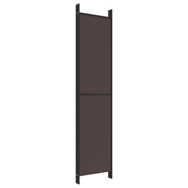 6-tlg. Paravent Braun 300x220 cm Stoff
