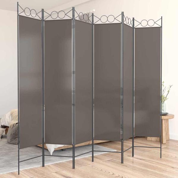 ARDEBO.de - 6-tlg. Paravent Anthrazit 240x220 cm Stoff