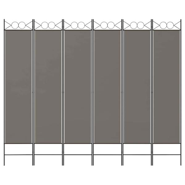 6-tlg. Paravent Anthrazit 240x220 cm Stoff