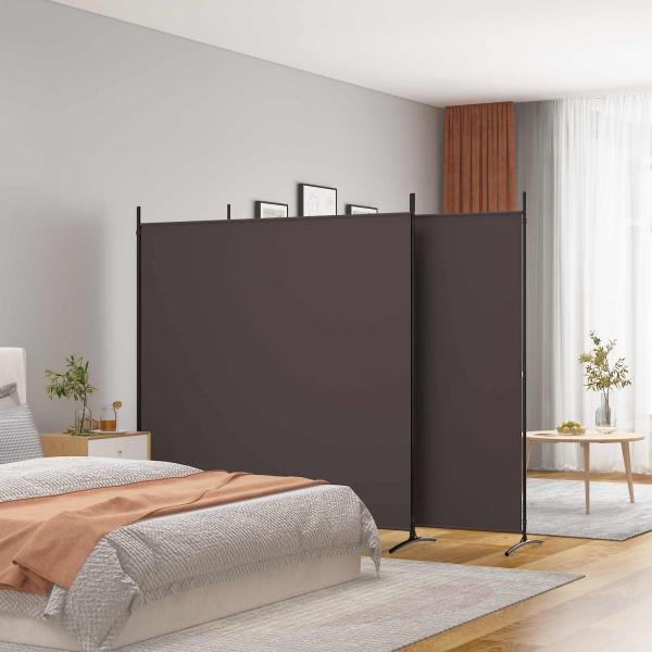 ARDEBO.de - 3-tlg. Paravent Braun 525x180 cm Stoff