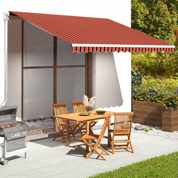 ARDEBO.de - Ersatzstoff für Markise Orange und Braun 400x350 cm Polyester