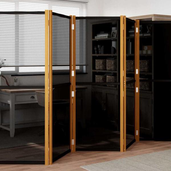 ARDEBO.de - 6-tlg. Raumteiler Schwarz 420x180 cm