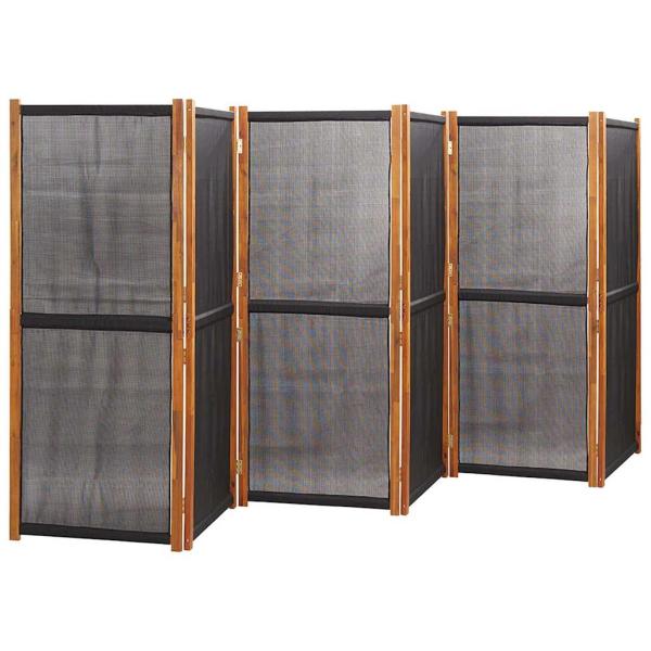 6-tlg. Raumteiler Schwarz 420x180 cm