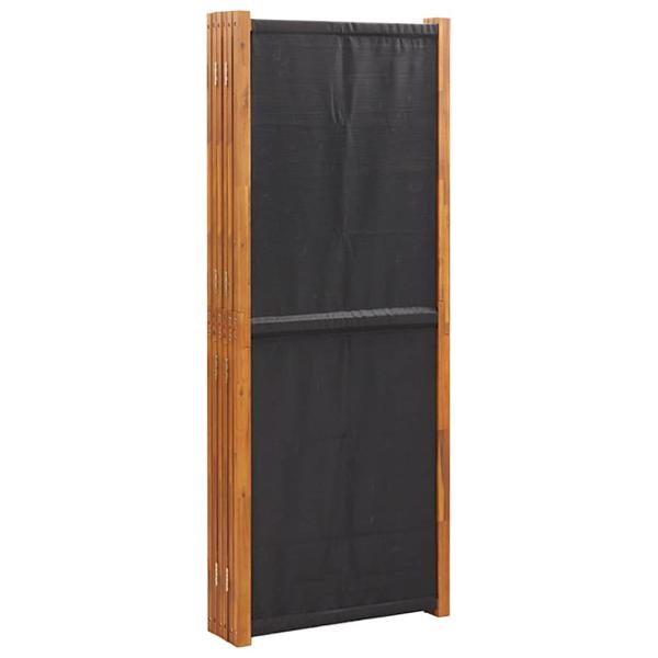 6-tlg. Raumteiler Schwarz 420x180 cm