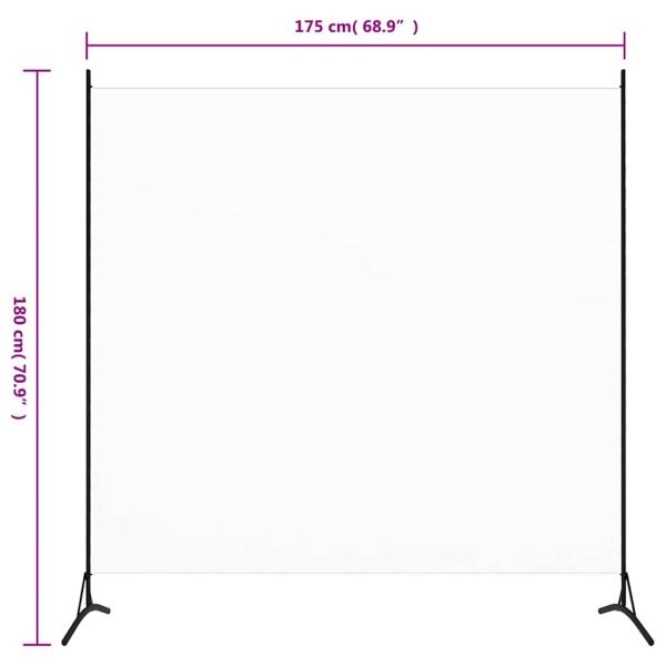 Raumteiler Weiß 175x180 cm Stoff