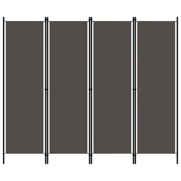 ARDEBO.de - 4-tlg. Raumteiler Anthrazit 200x180 cm