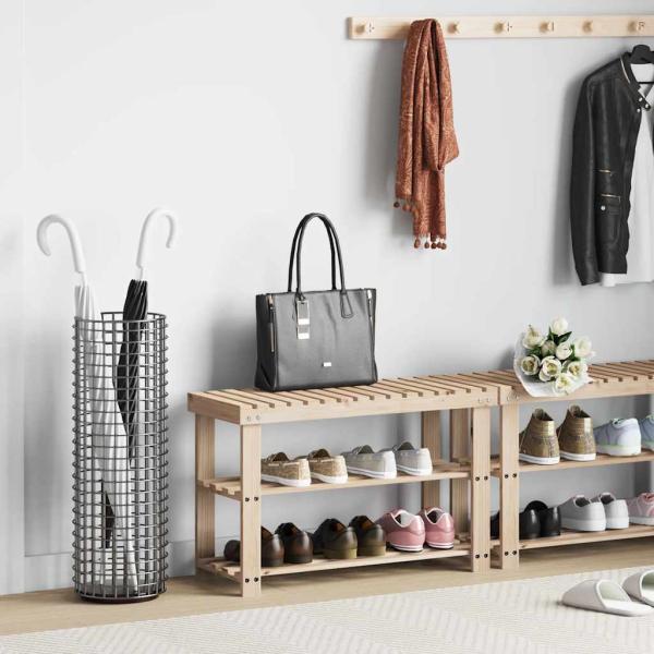 ARDEBO.de - 2-in-1 Schuhregal mit Sitzfläche Massivholz Tanne