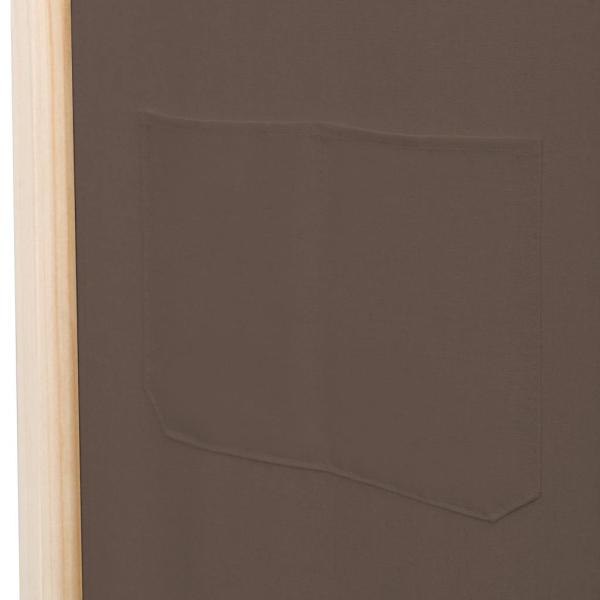 4-teiliger Raumteiler Braun 160 x 170 x 4 cm Stoff