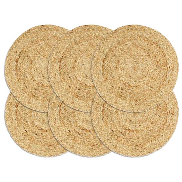 ARDEBO.de - Tischsets 6 Stk. Natur 38 cm Rund Jute