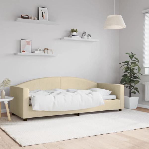 ARDEBO.de - Tagesbett Creme 80x200 cm Stoff