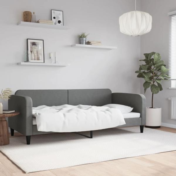 ARDEBO.de - Tagesbett Dunkelgrau 90x200 cm Stoff