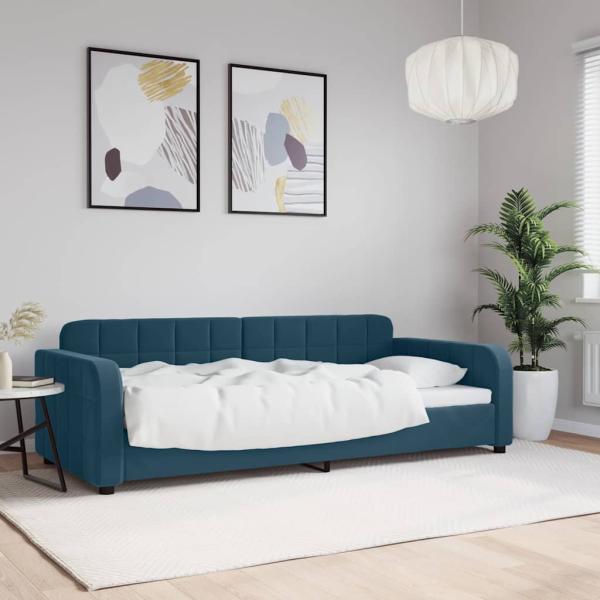 ARDEBO.de - Tagesbett Blau 90x200 cm Samt