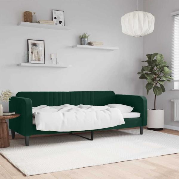 ARDEBO.de - Tagesbett Dunkelgrün 80x200 cm Samt