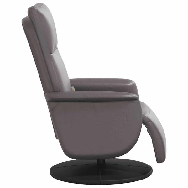 Massagesessel mit Fu?teil Grau Kunstleder
