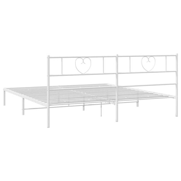 Bettgestell mit Kopfteil Metall Weiß 180x200 cm