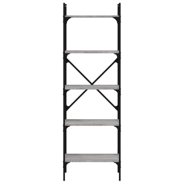 B?cherregal 5 F?cher Grau Sonoma 56x31,5x174 cm Holzwerkstoff