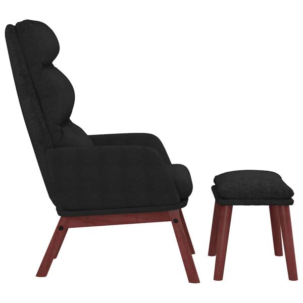Relaxsessel mit Hocker Schwarz Stoff