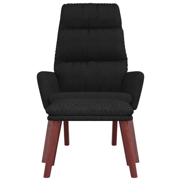Relaxsessel mit Hocker Schwarz Stoff
