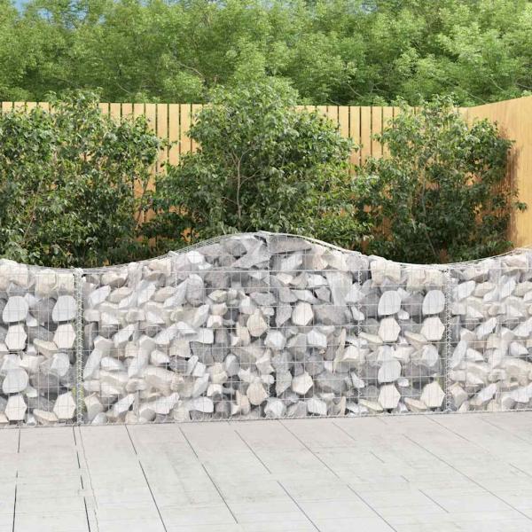 ARDEBO.de - Gabionen mit Hochbogen 8 Stk. 200x30x80/100 cm Verzinktes Eisen