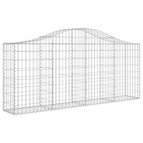 Gabionen mit Hochbogen 8 Stk. 200x30x80/100 cm Verzinktes Eisen