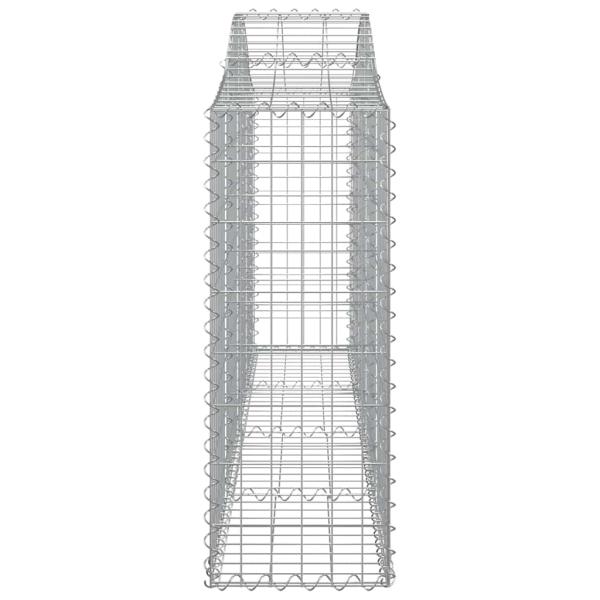 Gabionen mit Hochbogen 8 Stk. 200x30x80/100 cm Verzinktes Eisen