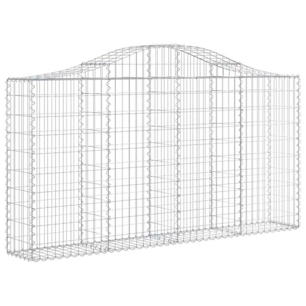 Gabionen mit Hochbogen 13Stk. 200x30x100/120cm Verzinktes Eisen
