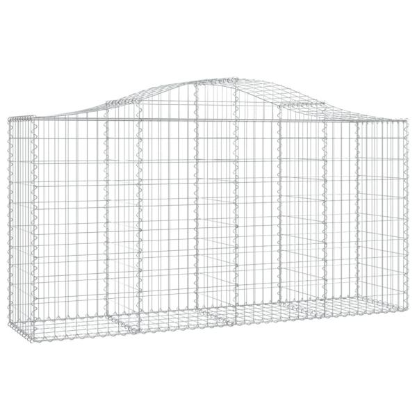 Gabionen mit Hochbogen 4 Stk. 200x50x100/120cm Verzinktes Eisen