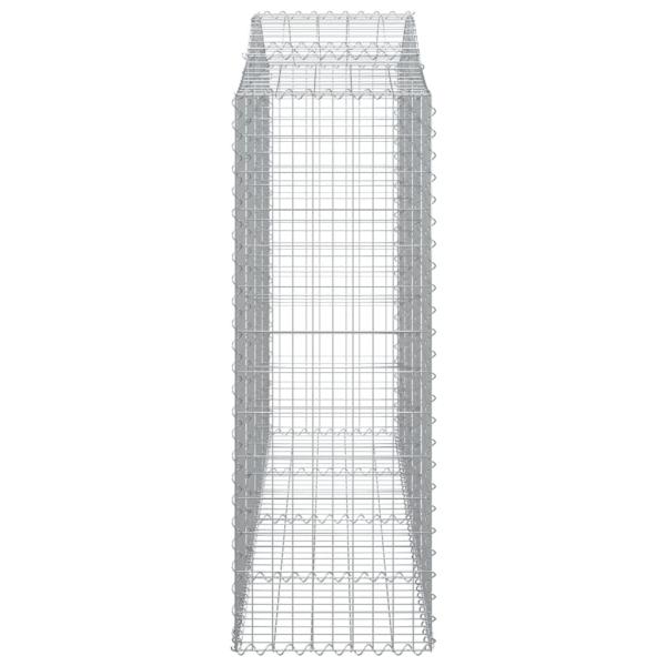 Gabionen mit Hochbogen 14Stk. 200x50x140/160cm Verzinktes Eisen