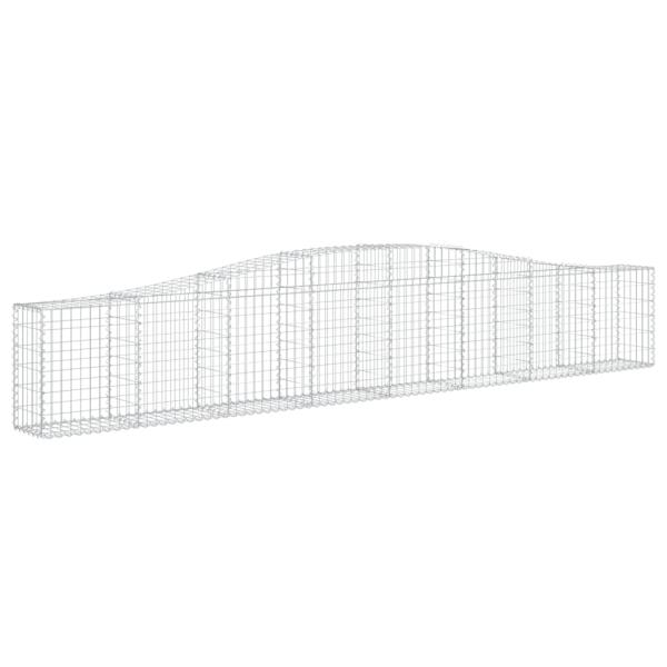Gabionen mit Hochbogen 10 Stk. 400x30x60/80 cm Verzinktes Eisen