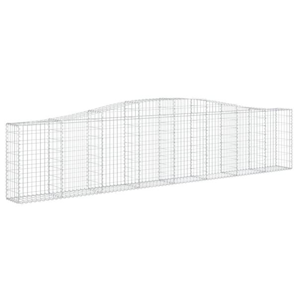 Gabionen mit Hochbogen 9 Stk. 400x30x80/100cm Verzinktes Eisen