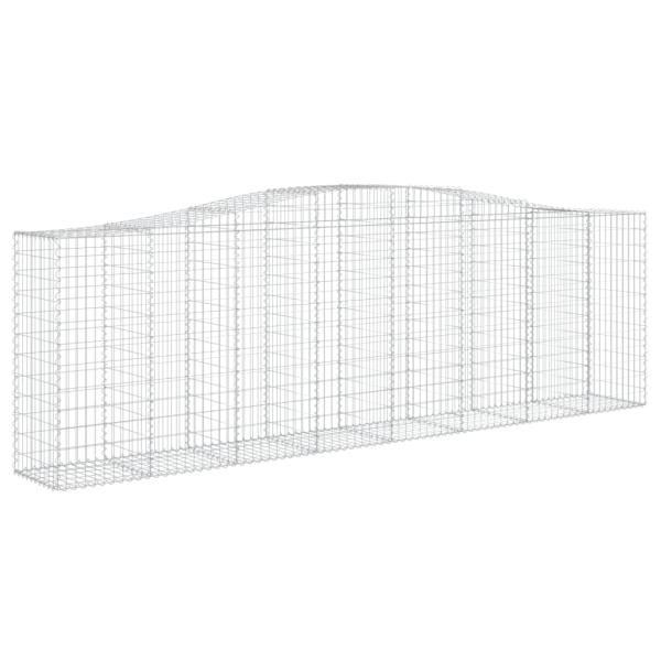 Gabionen mit Hochbogen 4 Stk. 400x50x120/140cm Verzinktes Eisen