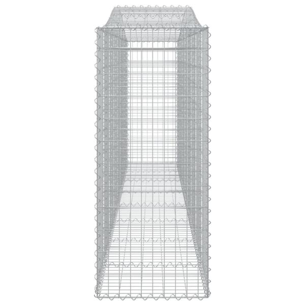 Gabionen mit Hochbogen 4 Stk. 400x50x120/140cm Verzinktes Eisen
