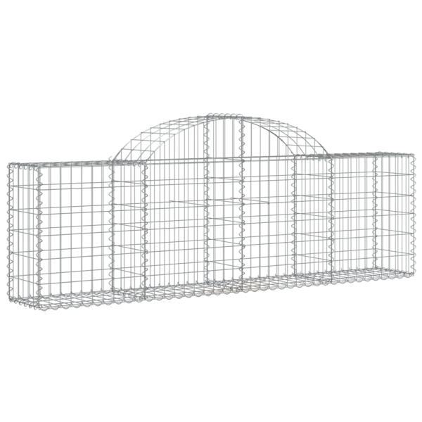 Gabionen mit Hochbogen 2 Stk. 200x30x60/80 cm Verzinktes Eisen