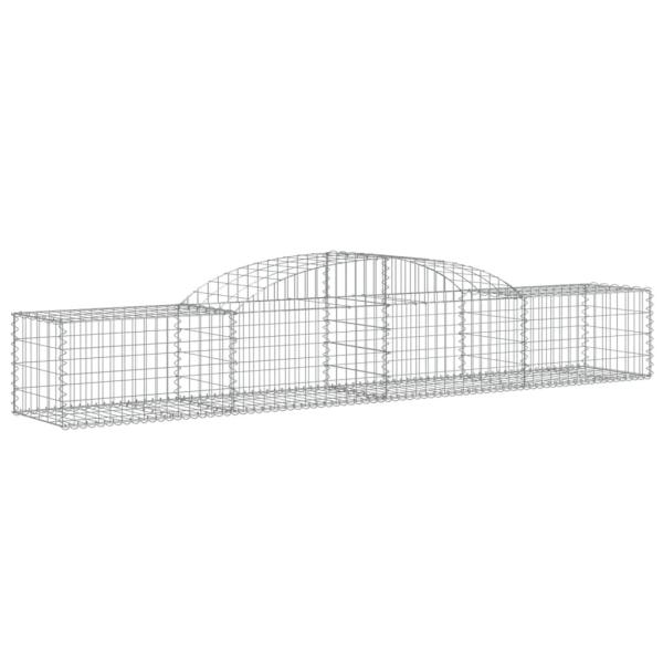 Gabionen mit Hochbogen 10 Stk. 300x50x40/60 cm Verzinktes Eisen
